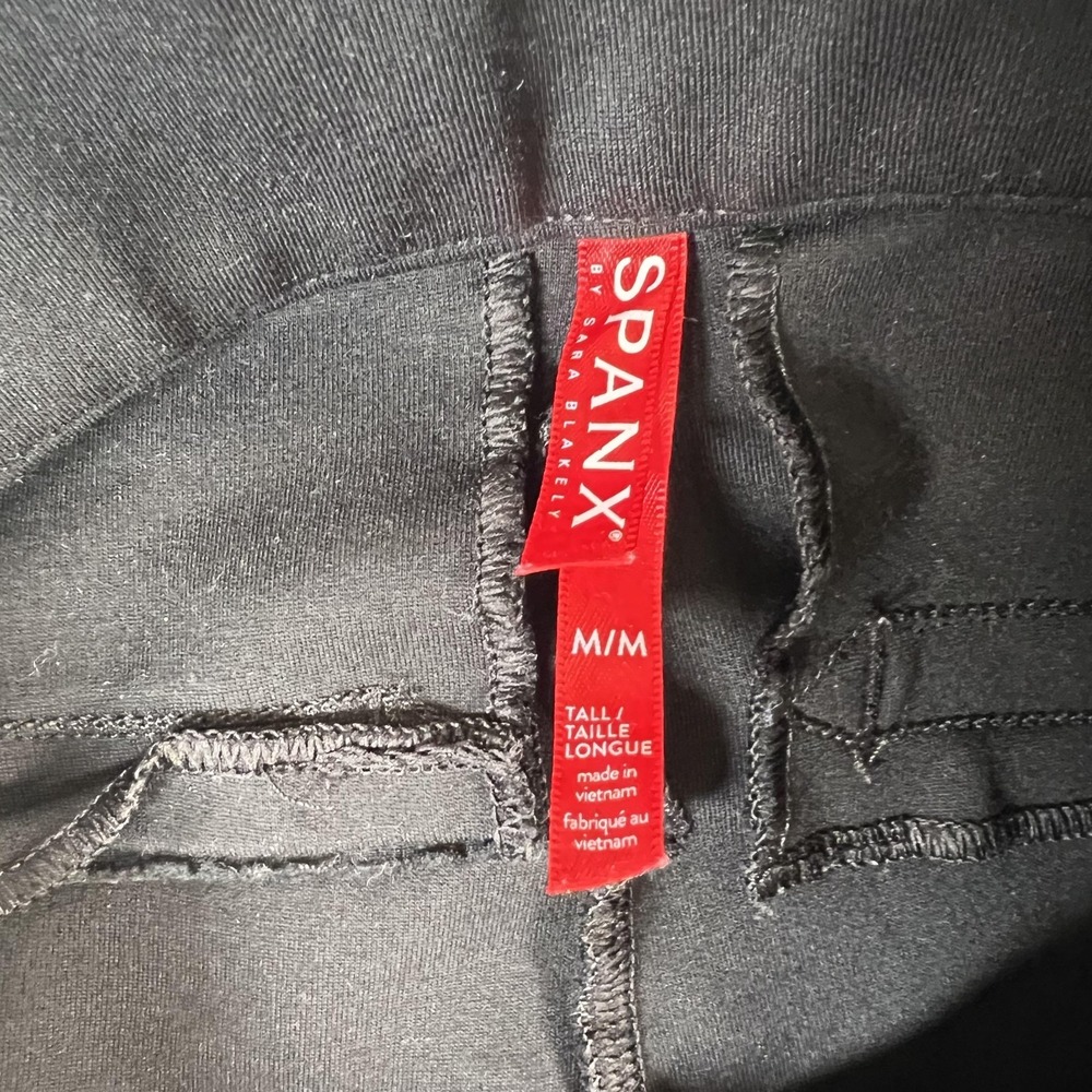 Spanx Pants Womens Medium Tall Black High Rise Skinny Leg Stretch Ponte Pull On - Picture 4 of 11